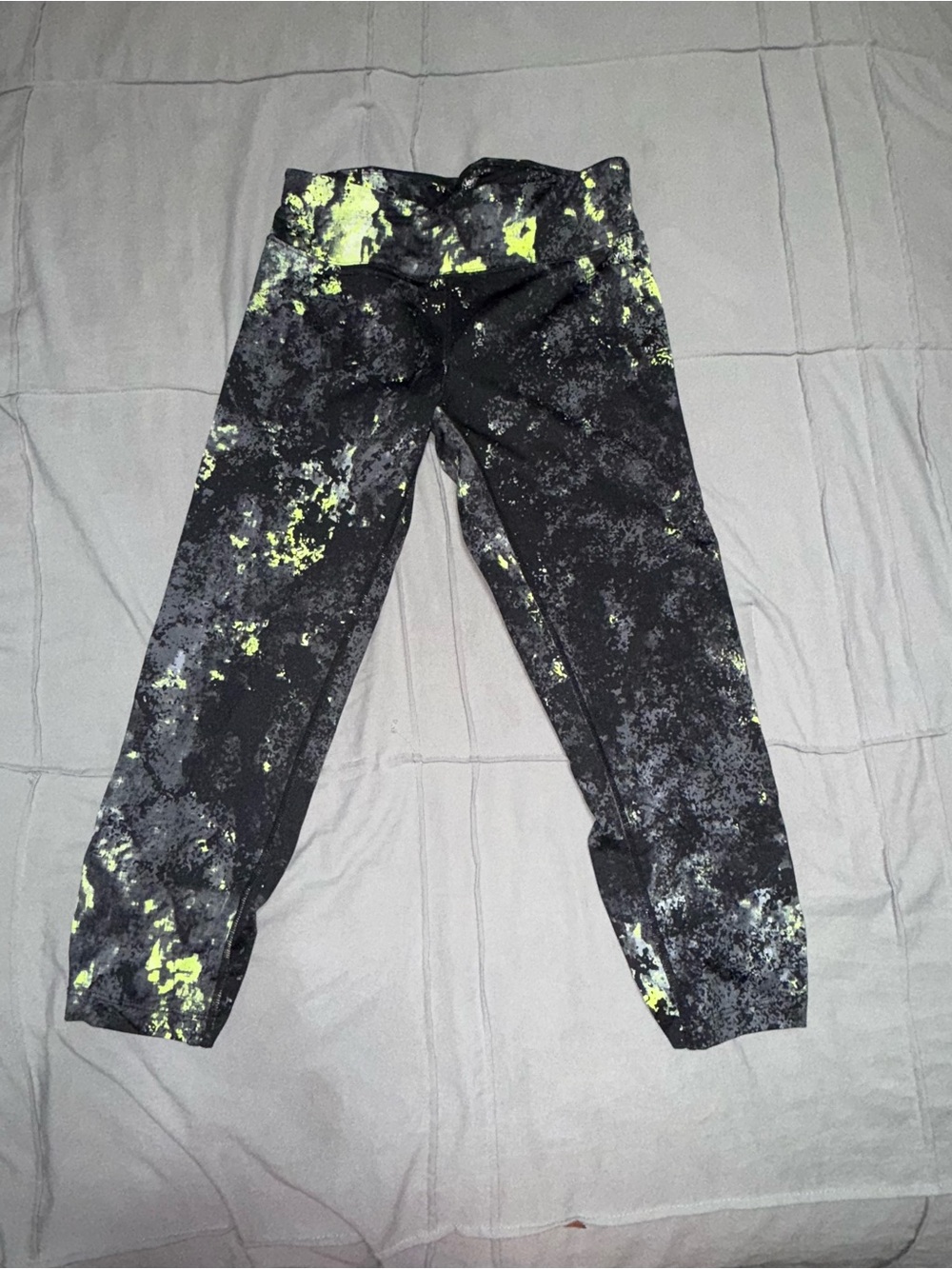 GUC - Calvin Klein Black Leggings with Neon Yellow Splatter